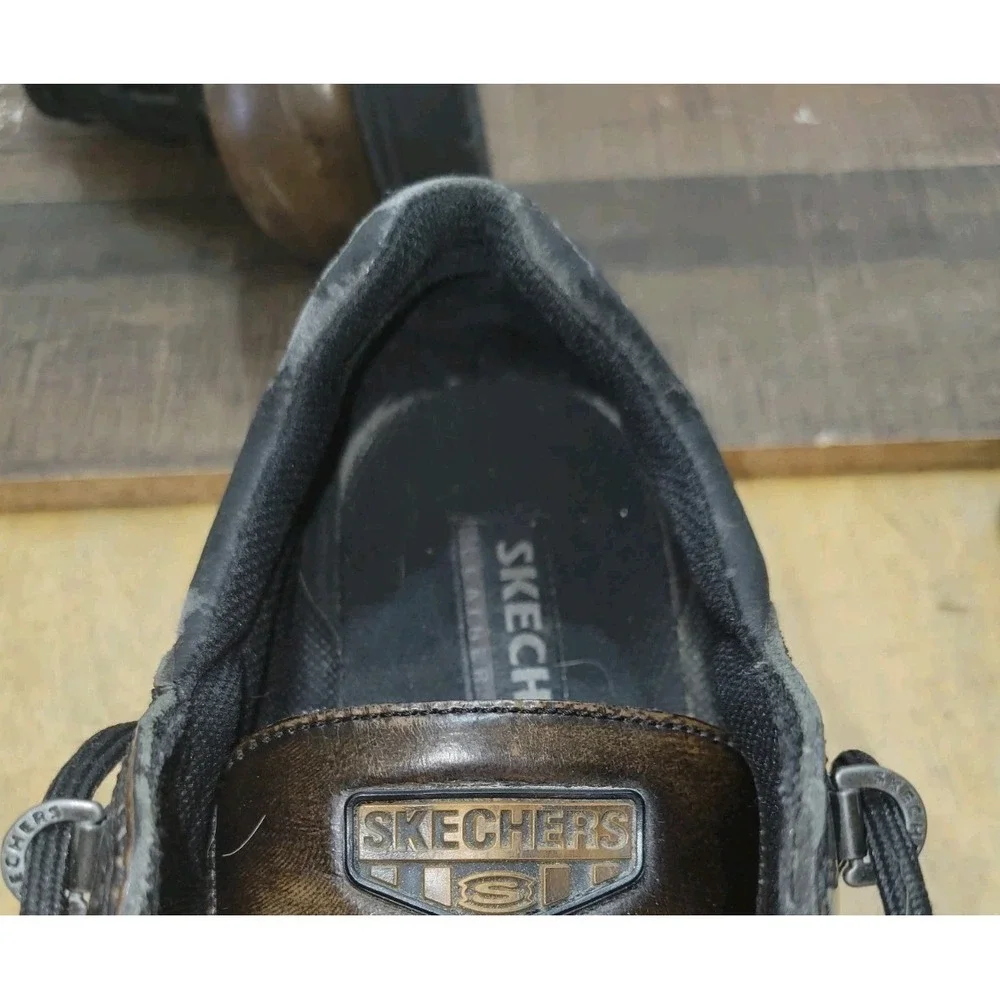 Skechers Chunky Platform Lug Sole Shoes Mens 10 Brown Leather Oxford Vintage Y2K